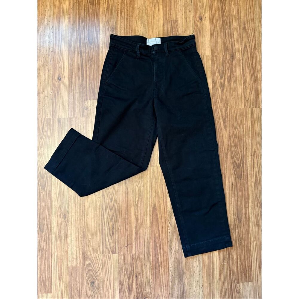 Everlane Women's The Straight Cropped Short Jeans Black Denim Dark Wash Size 4